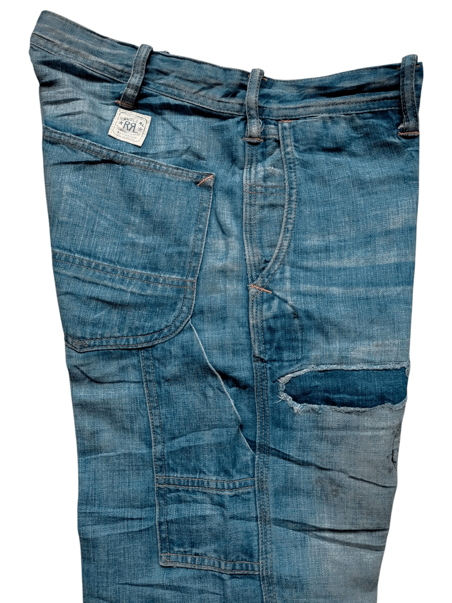 RRL Ralph Lauren ⚡Double RL Patchwork Carpenter Jeans Size US 31 - 3 Thumbnail