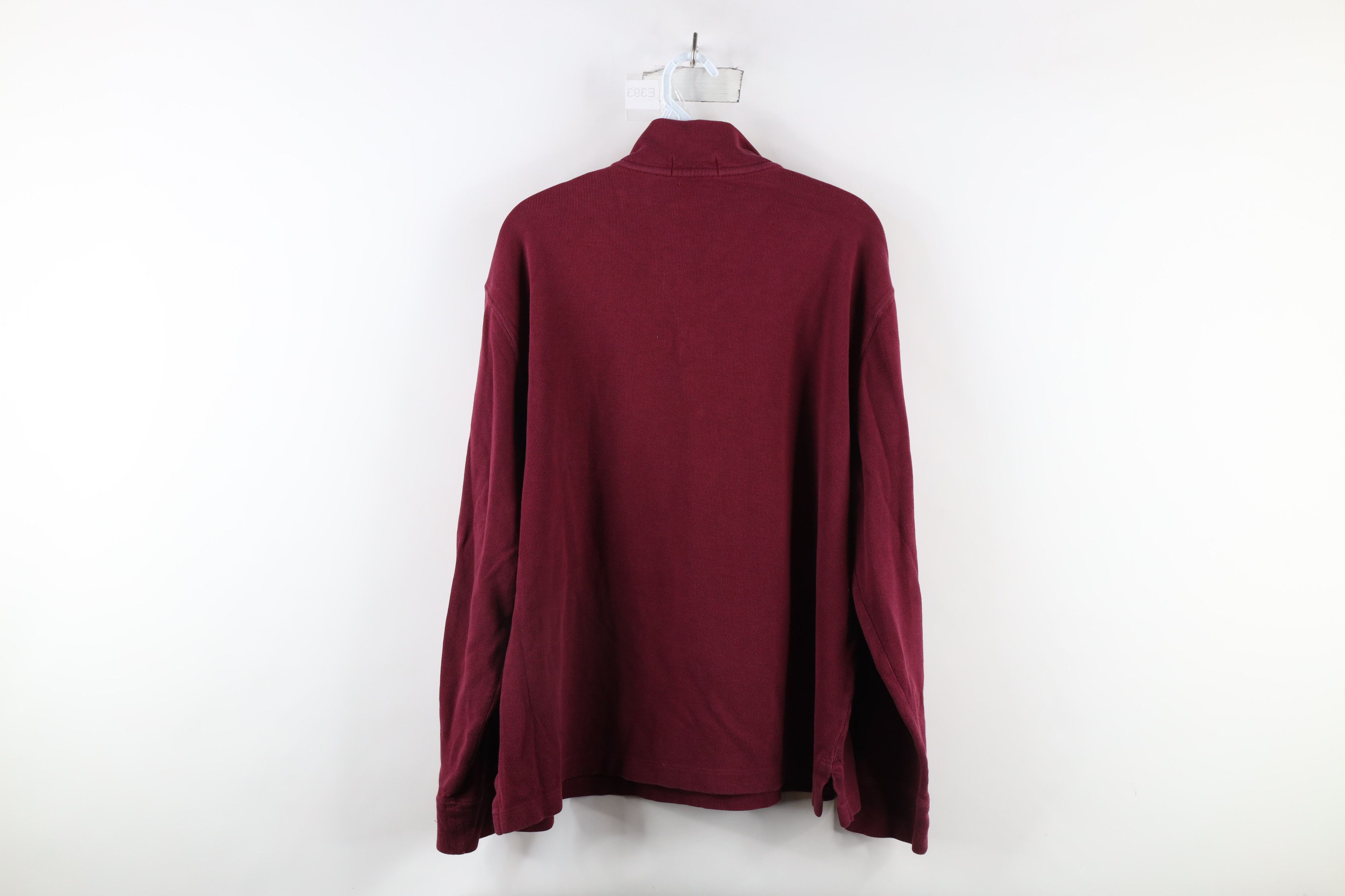 Ralph Lauren × Vintage Ralph Lauren Rib Knit Half Zip Pullover Sweater Maroon Size US L / EU 52-54 / 3 - 11 Thumbnail