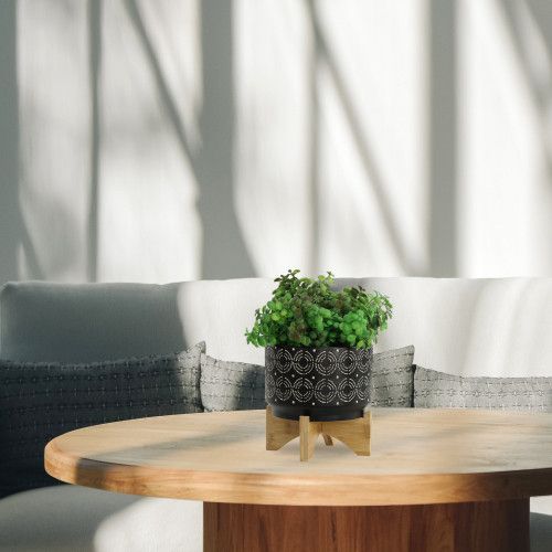 Designer × Homemade 7" SWIRL PLANTER ON STAND, BLACK Size US L / EU 52-54 / 3 - 1 Thumbnail