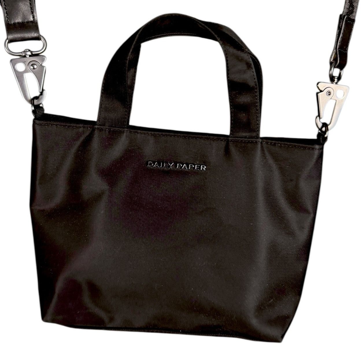 Daily Paper Daily Paper Black Nylon Top Handle Satchel Purse with Strap Size ONE SIZE - 1 Thumbnail