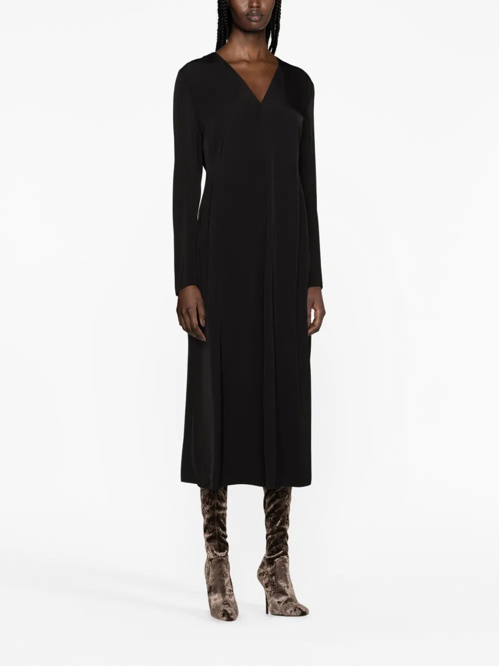 Jil Sander o1y0925 Midi Dress in Black Size M / US 6-8 / IT 42-44 - 2 Thumbnail