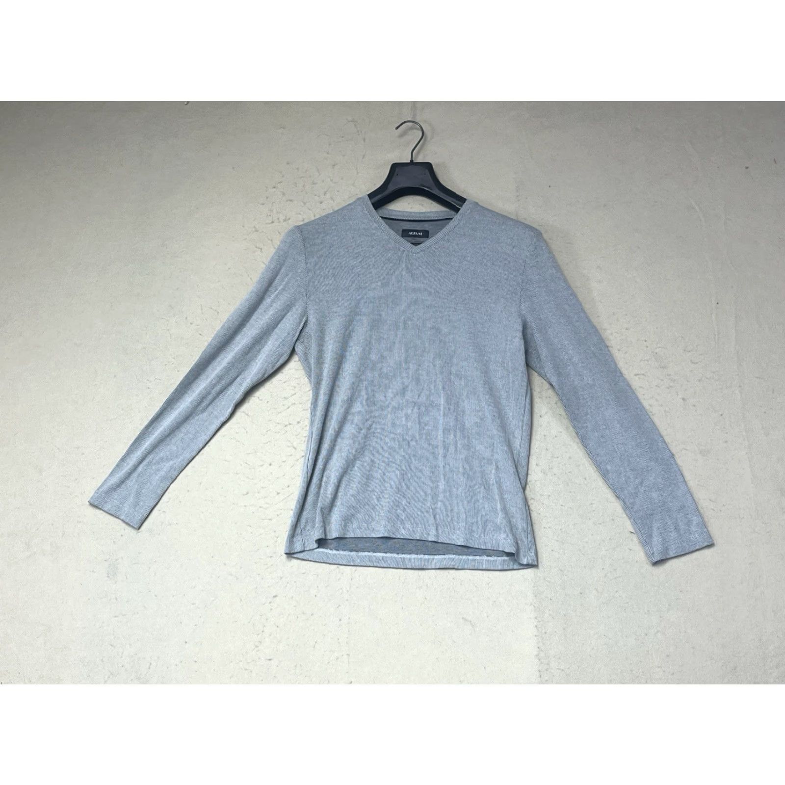 Alfani Alfani Mens Solid V-Neck Cotton Gray Long Sleeve Size Small Shirt Pullover Knit Casual Formal Womens Mens? Size US S / EU 44-46 / 1 - 2 Thumbnail