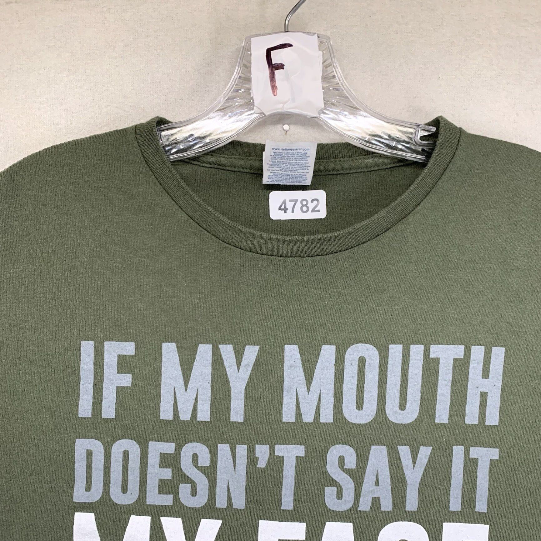 Delta VINTAGE Delta T-Shirt Men Adult Large Green 80s 90s Funny Grunge Hip Hop Punk USA Made Size US L / EU 52-54 / 3 - 3 Thumbnail