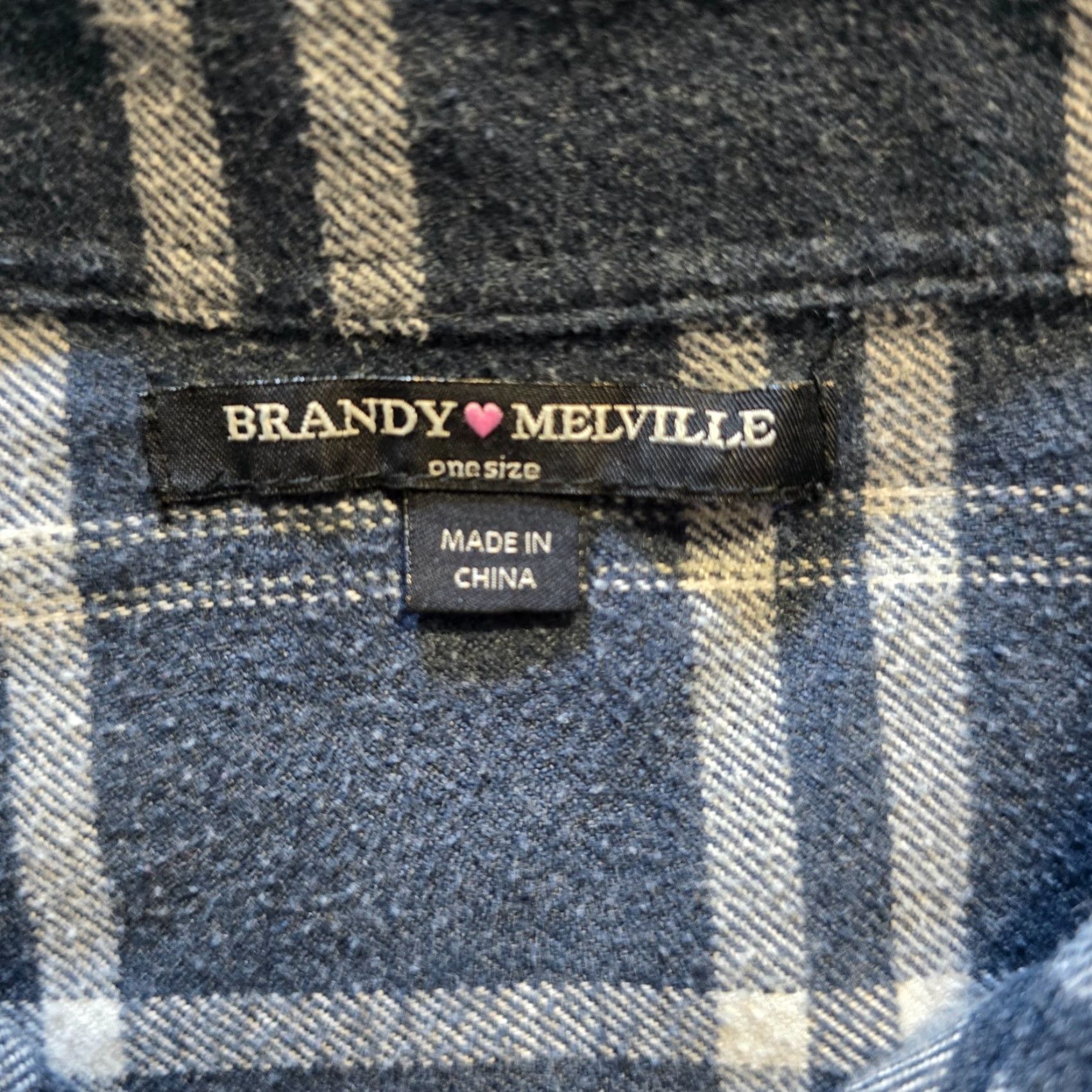 Brandy Melville Brandy Melville Top Womens One Size Gray Plaid Flannel Button Up Casual Capsule Shirt Size ONE SIZE - 4 Thumbnail