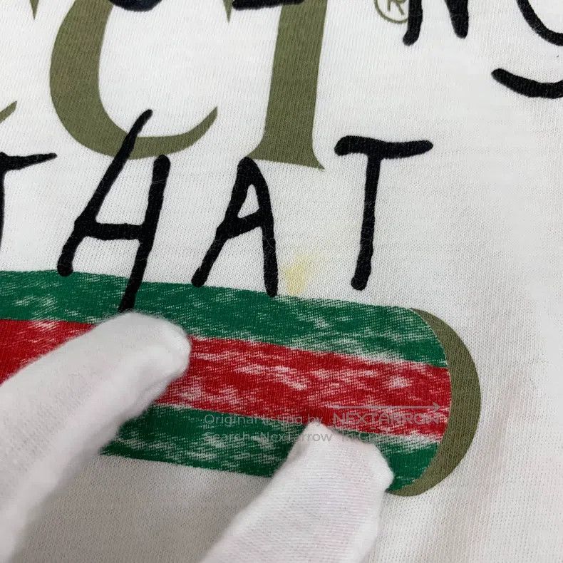 Gucci Gucci White logo letter graffiti printed cotton round-neck Size US XS / EU 42 / 0 - 8 Thumbnail