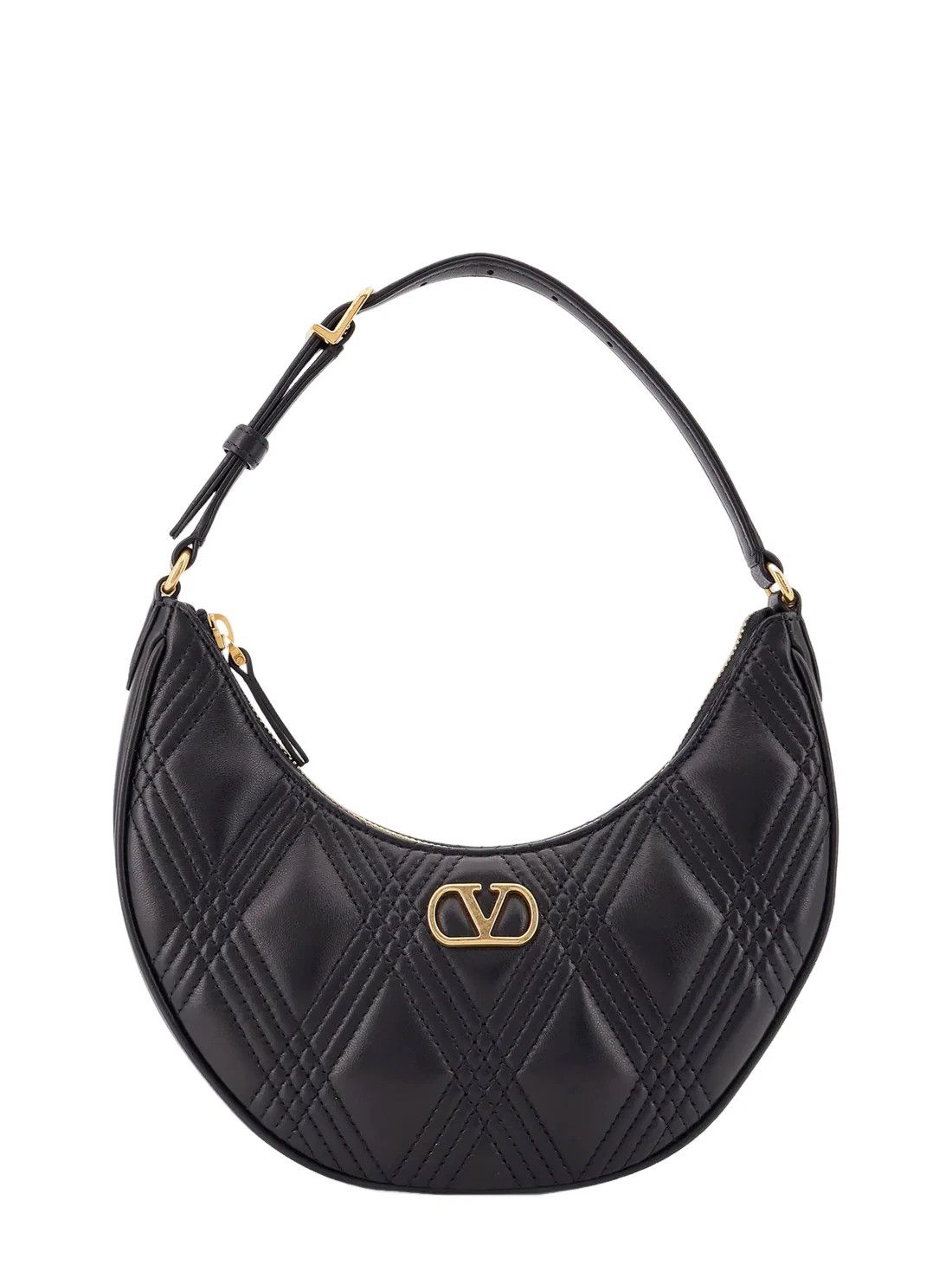 VALENTINO Quiltie 67 Black Nappa Leather Hobo Bag New
