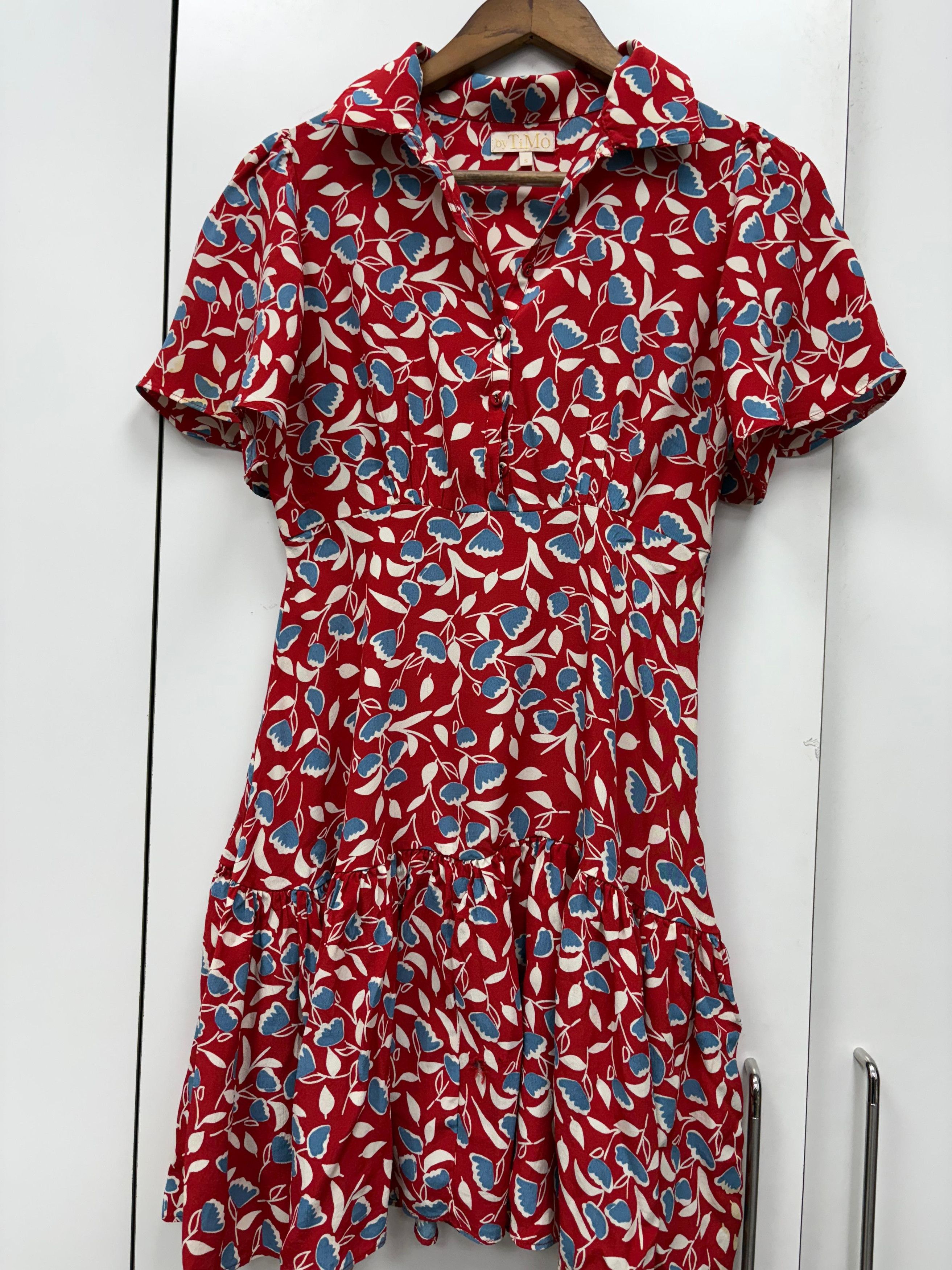 Other By Timo V-Neck Half Sleeves Printed Short Dress Size S / US 4 / IT 40 - 3 Thumbnail