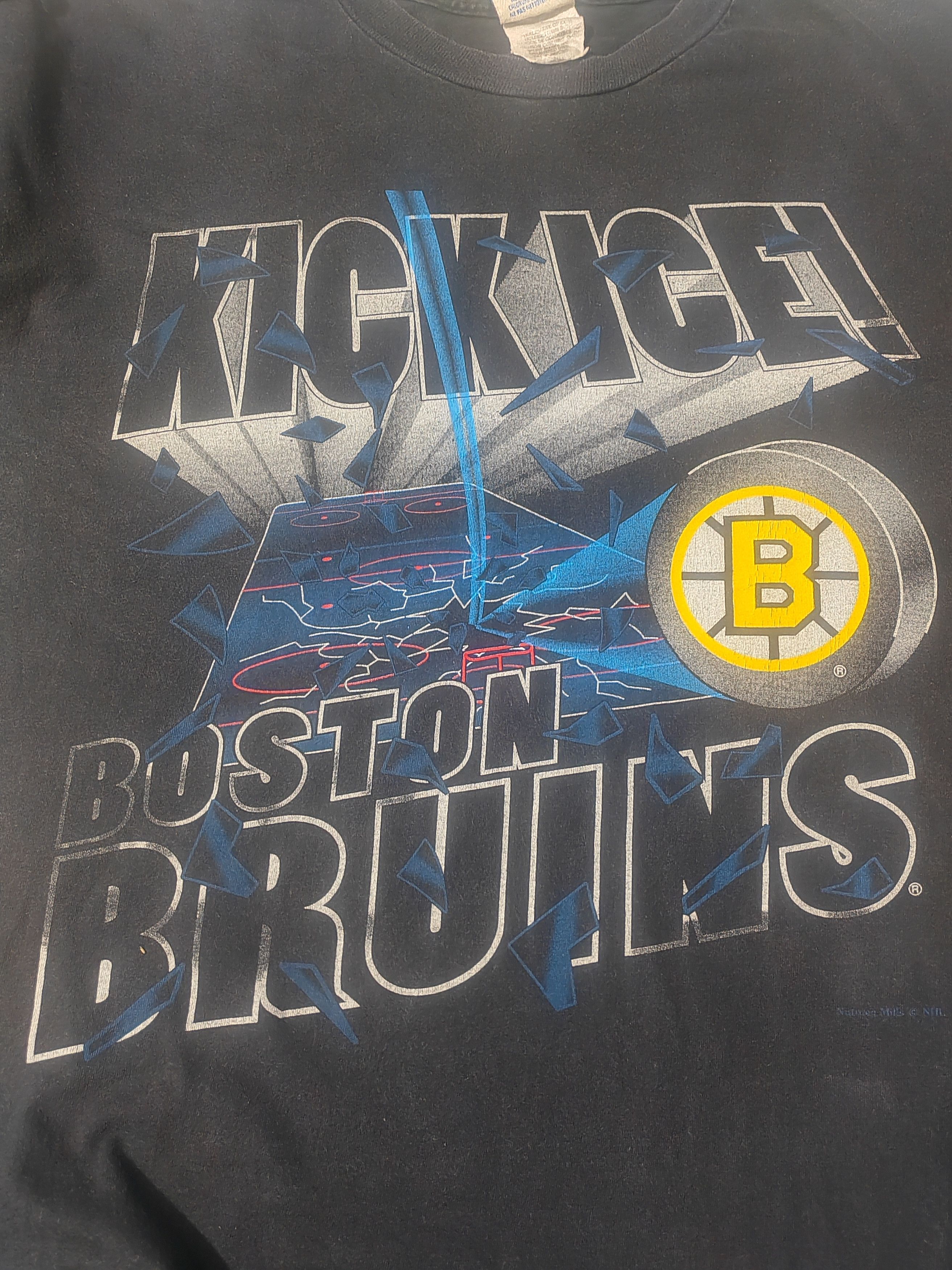 NHL × Vintage Vintage 90s Nutmeg NHL Boston Bruins Kick Ice Shirt Size US XL / EU 56 / 4 - 8 Thumbnail