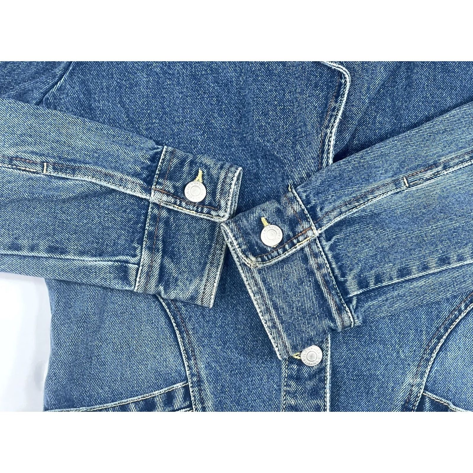 Denime Vitajean Blue Women Jacket Denim Jeans Button Front Pockets Size XL Casual Fall Winter Spring Vintage No Size 40" / US 18 - 3 Thumbnail