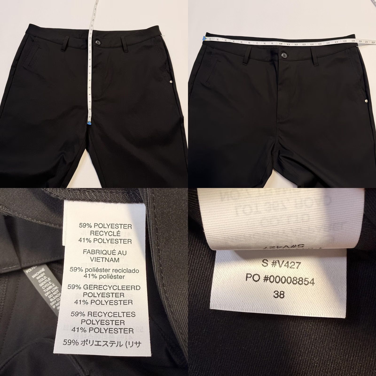 Vuori Vuori Pants Mens 38 Black Cascade Tech Chino Stretch Golf Travel Quick Dry V427 Size US 38 / EU 54 - 9 Thumbnail