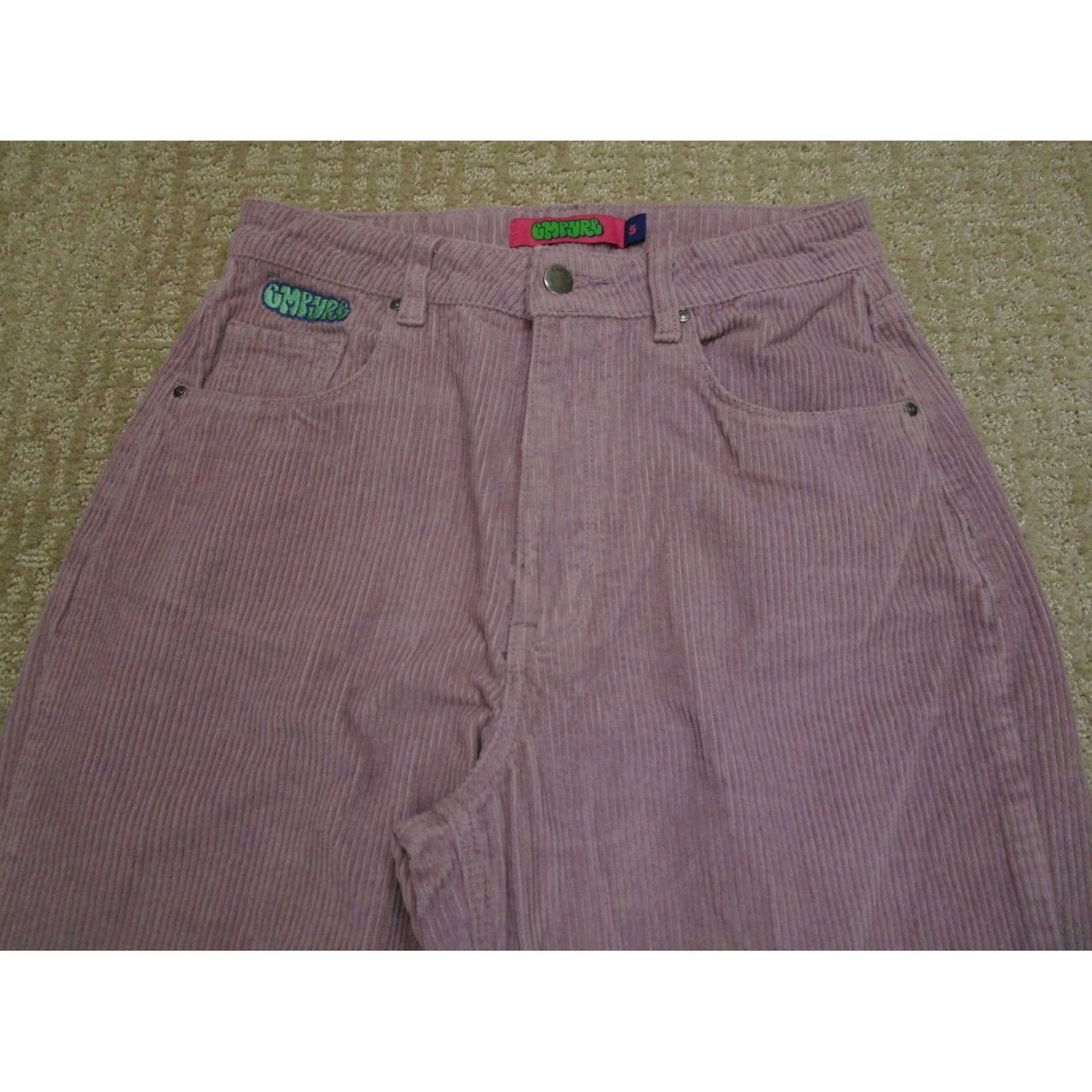 Empyre Empyre Jeans Women Purple High Rise Wide-Leg Corduroy 5-Pocket Relaxed 30in Inseam Size 27" / US 4 / IT 40 - 2 Thumbnail