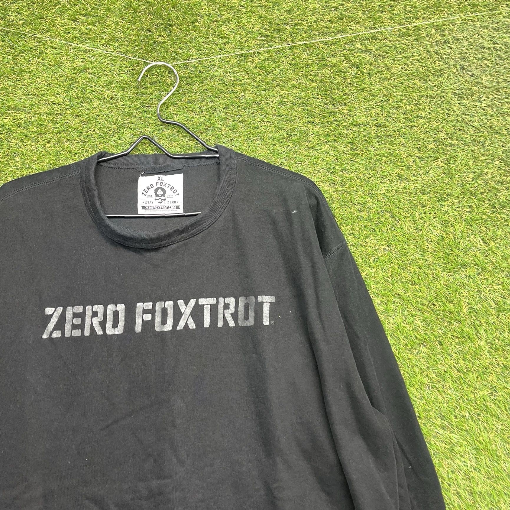 Vintage Zero Foxtrot Sweatshirt Mens XL Black Crewneck Pullover Fleece Sweater Military Size US XL / EU 56 / 4 - 3 Thumbnail