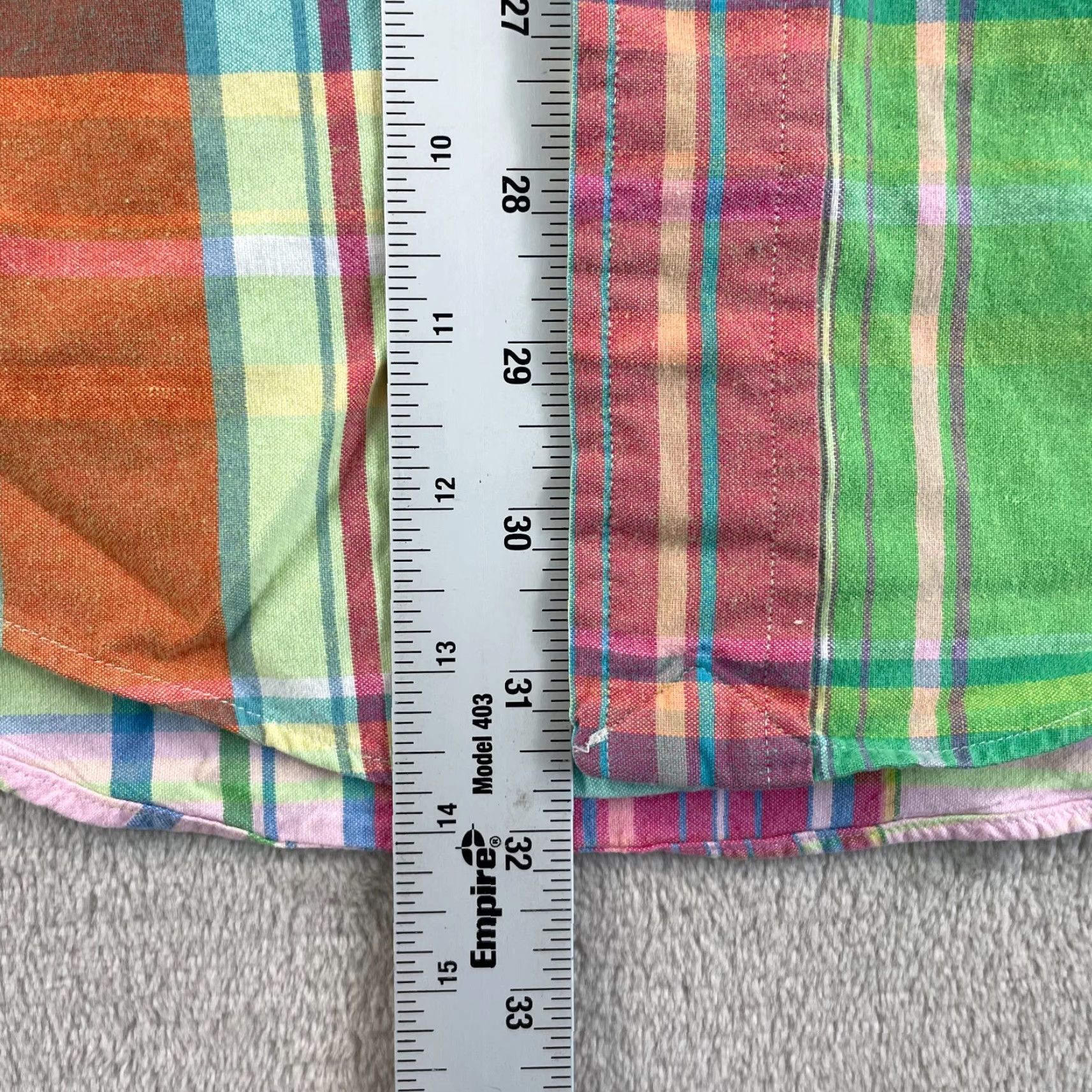 Polo Ralph Lauren VINTAGE Polo Ralph Lauren Madras Shirt Men XL Multi Tartan Plaid Military Trim Shirt Size US XL / EU 56 / 4 - 6 Thumbnail
