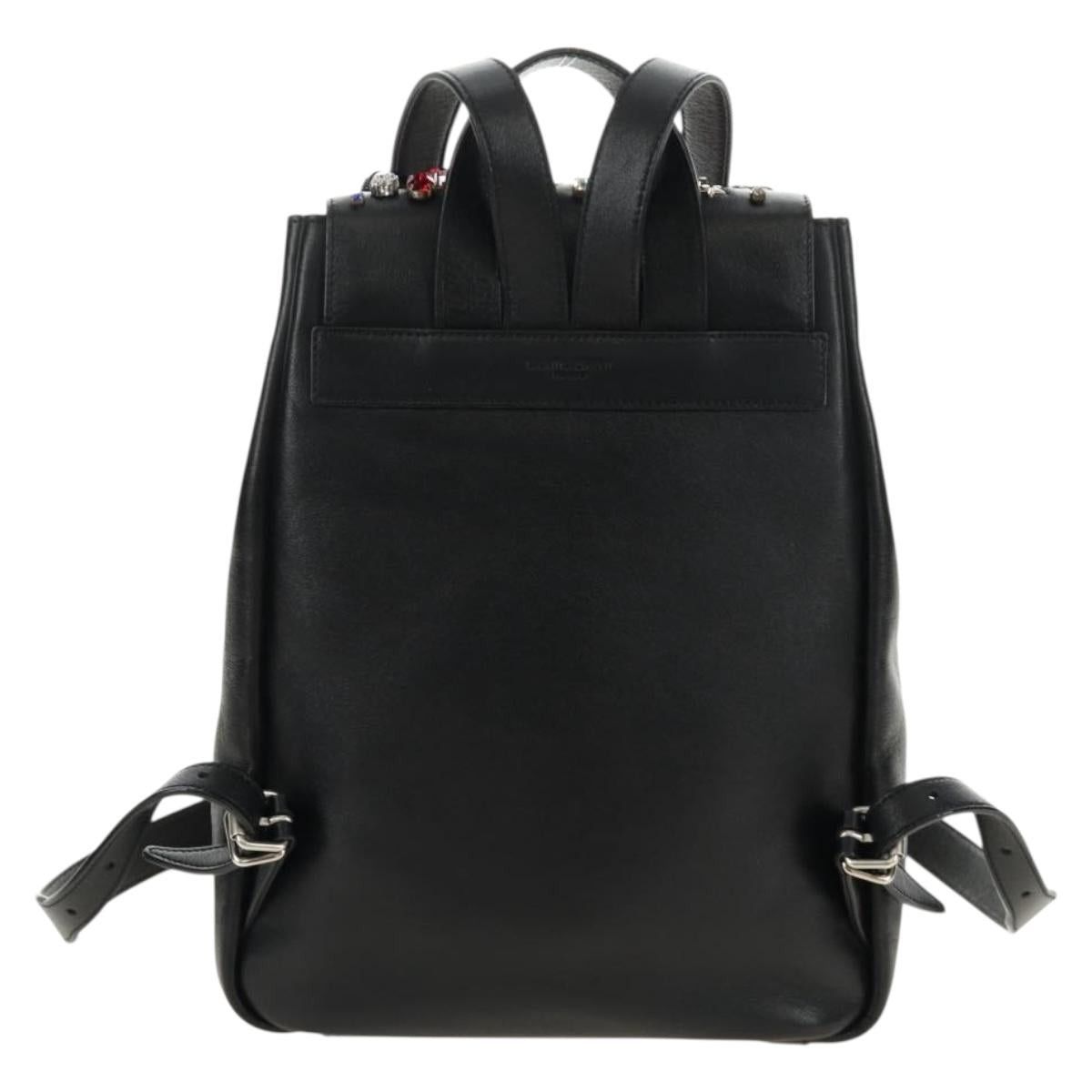 Saint Laurent Paris SAINT LAURENT Backpack Leather Black Silver Auth 185905SM - Size ONE SIZE - 2 Thumbnail