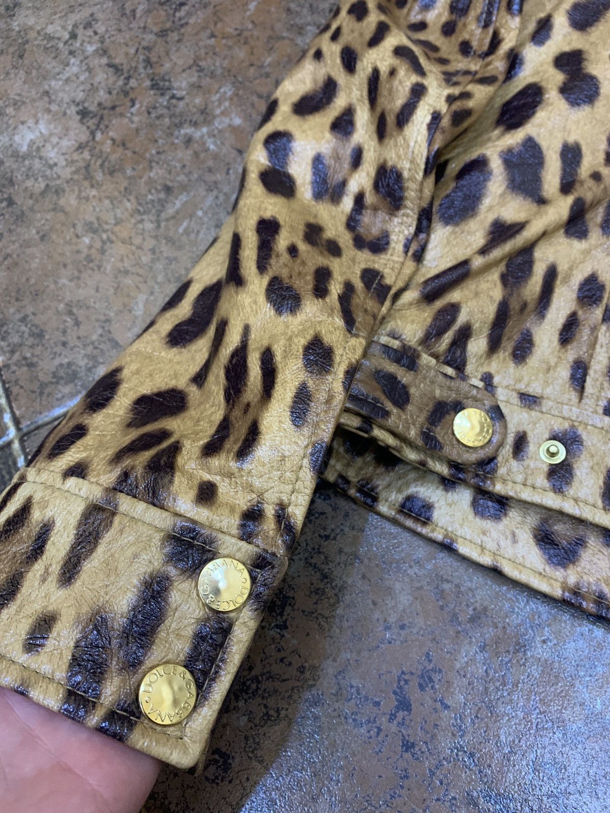 Dolce & Gabbana D&G Leopard Leather Jacket Size L / US 10 / IT 46 - 3 Thumbnail