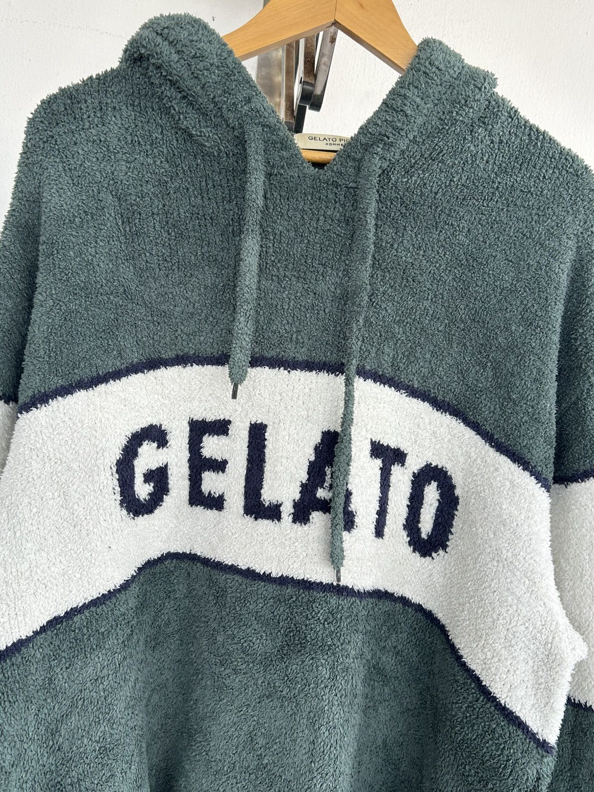 Japanese Brand Gelato Pique Homme Japan Vintage Hoodie Spellout Green Size US XL / EU 56 / 4 - 3 Thumbnail