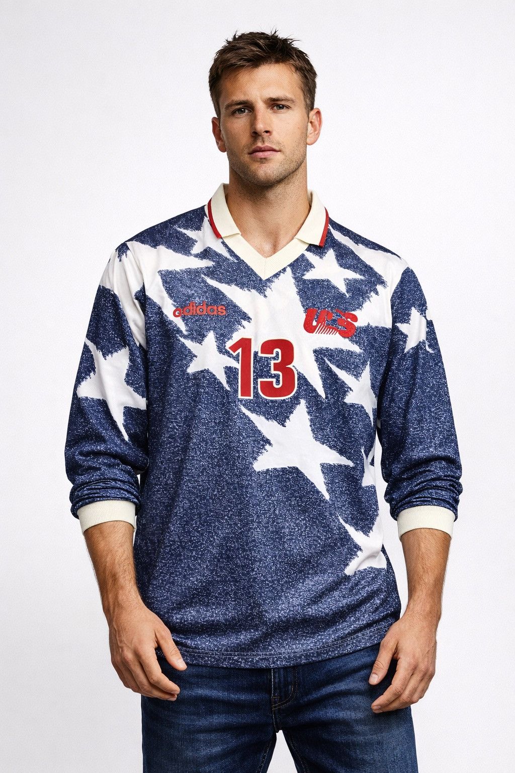 Adidas Vintage Adidas USA Soccer Jersey Jones #13 Long Sleeve Size US M / EU 48-50 / 2 - 9 Thumbnail