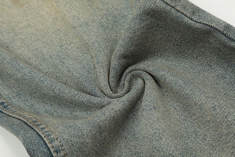 Japanese Brand American men's loose straight leg washed distressed jeans Size US 32 / EU 48 - 6 Thumbnail