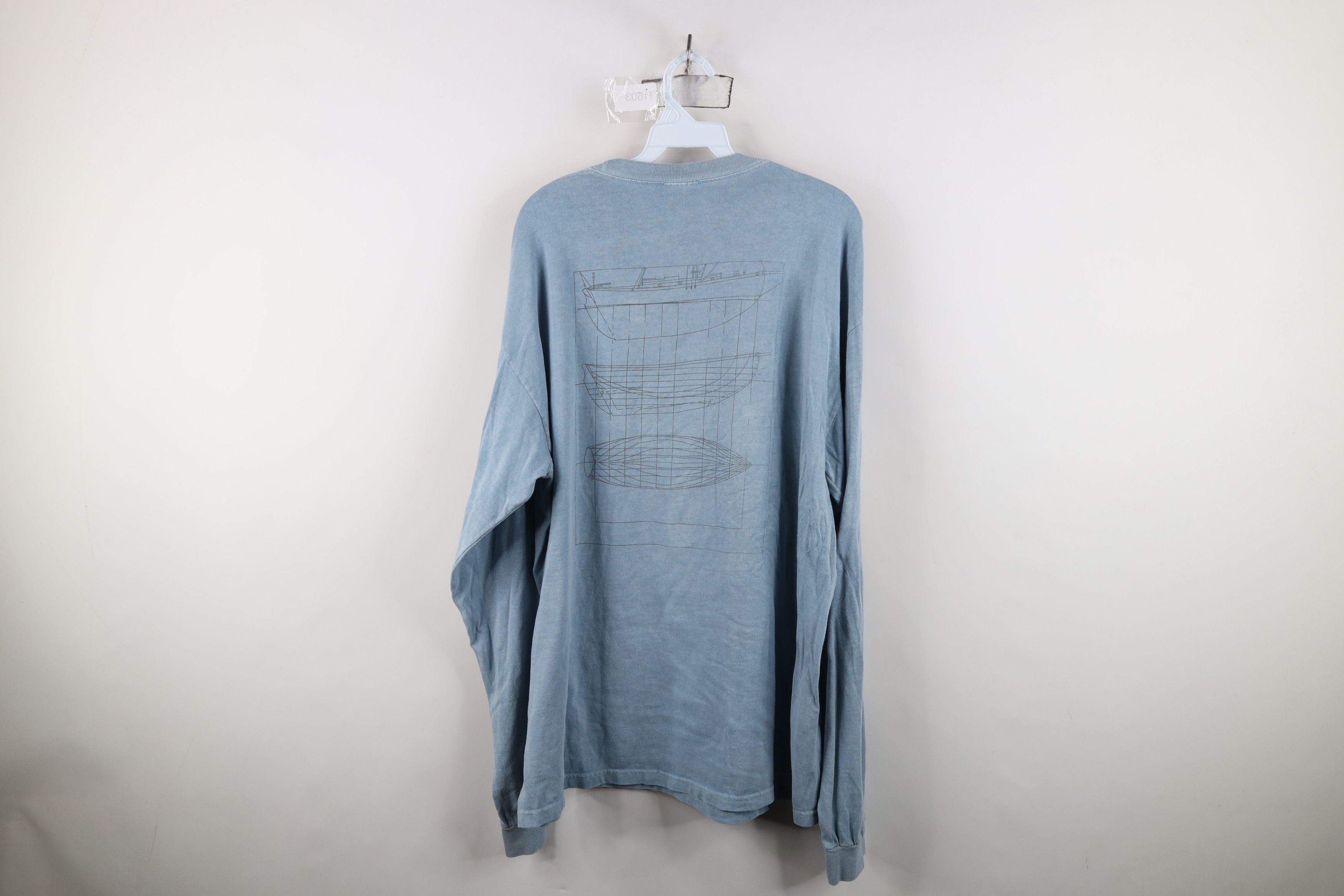 Vintage Vintage Y2K Pigment Dye Long Sleeve T-Shirt Blue Cotton Size US L / EU 52-54 / 3 - 10 Thumbnail