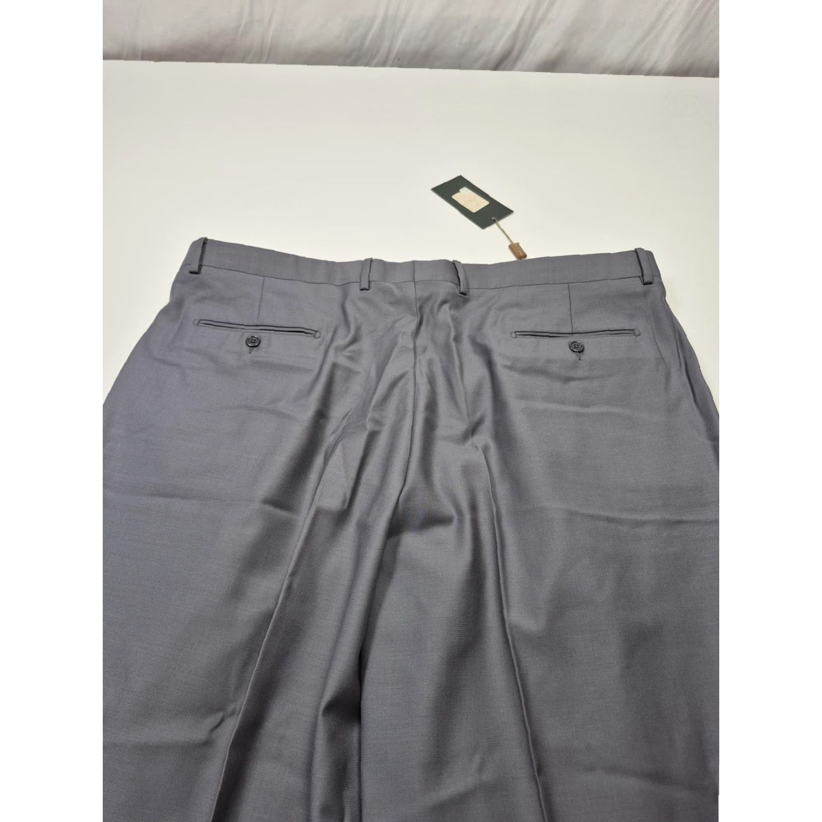 Vintage VTG Zanieri Wool Pants Mens 44x37 Gray Super 100s Pleated Italy Unhemmed NWT Size US 44 / EU 60 - 7 Thumbnail