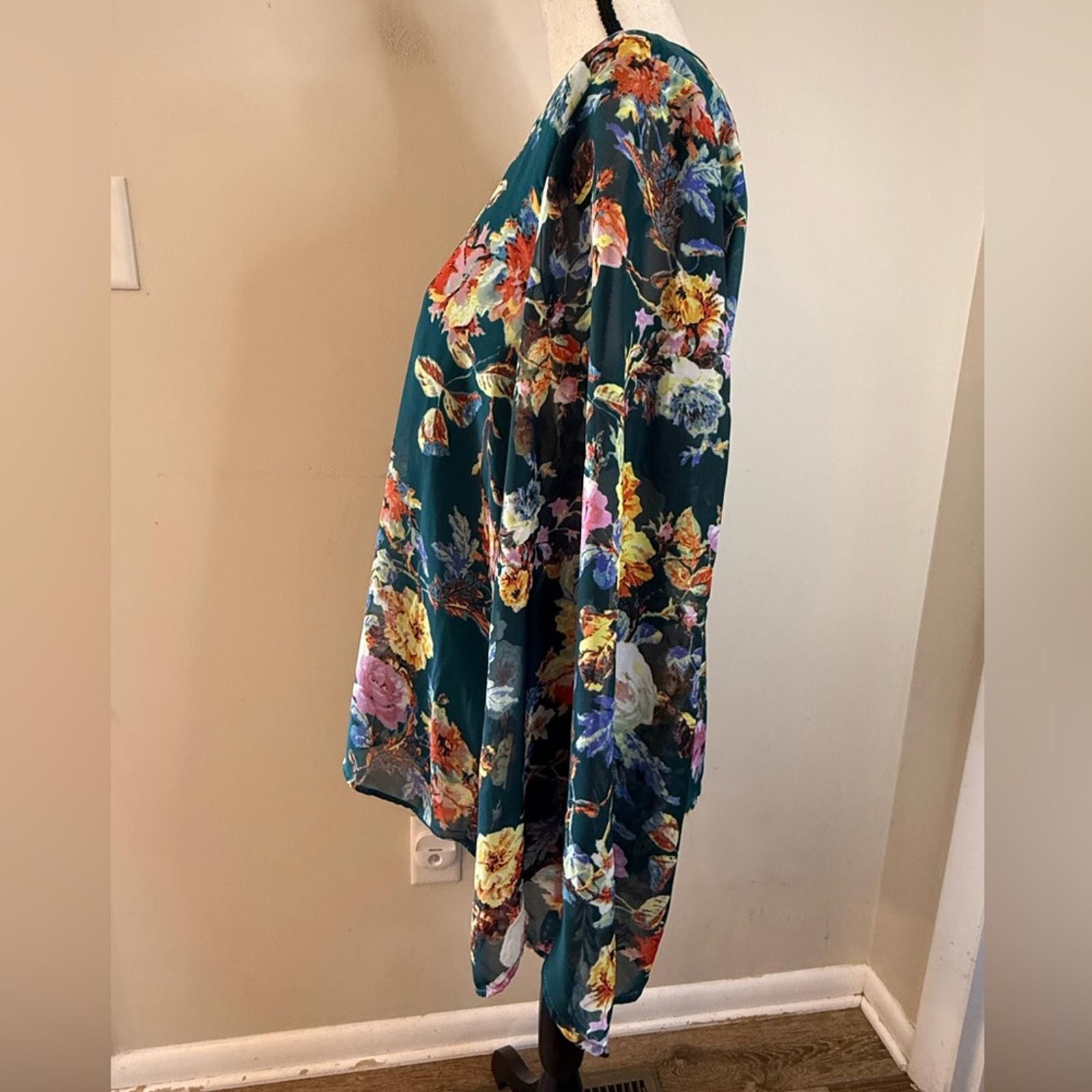 Other Show me Your MuMu boho floral tunic top teal pink yellow Med Size M / US 6-8 / IT 42-44 - 3 Thumbnail