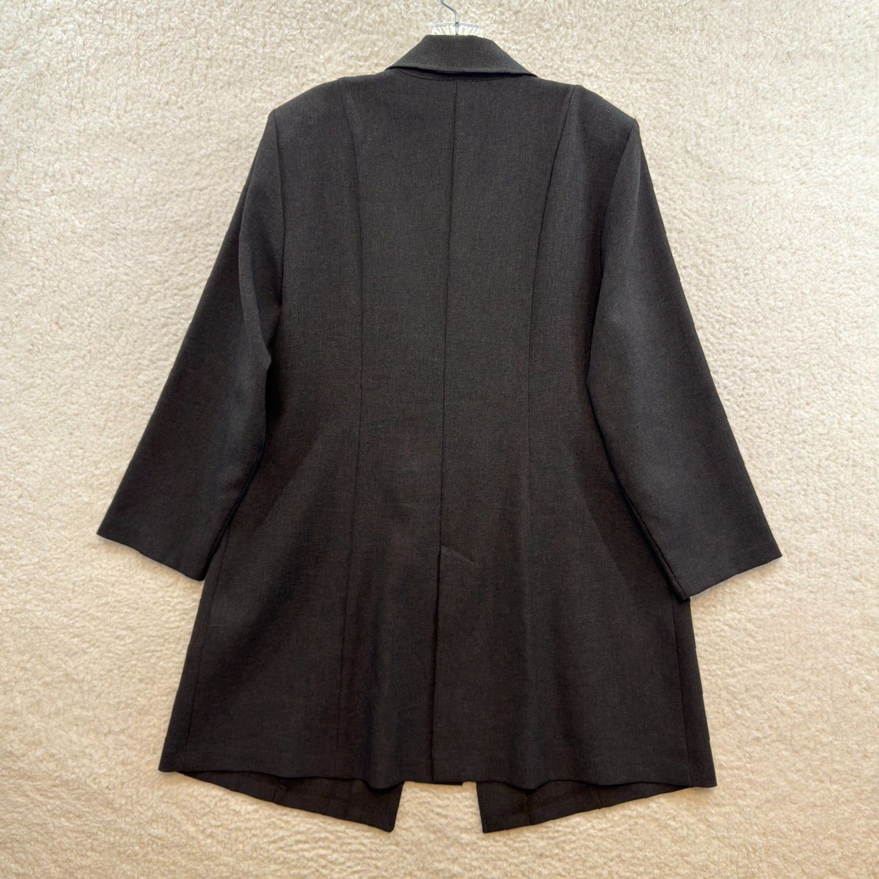 Undercover VINTAGE 90s Long Blazer Coat Jacket 16W Womens Brown Lightweight Longline Over & Under Blazer Size XXL / US 16-18 / IT 52-54 - 2 Thumbnail
