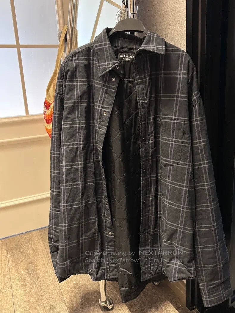 Balenciaga Balenciaga Plaid Long Sleeve Shirt Cotton Jacket Size US S / EU 44-46 / 1 - 2 Thumbnail