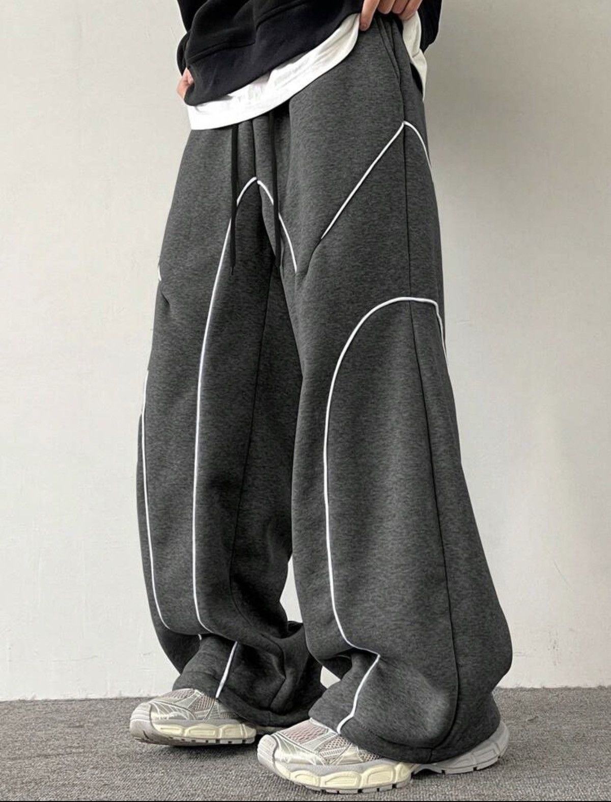 Japanese Brand ULTRA Baggy Curved Piping Sweatpants - Cyberpunk Streetwear Size US 29 - 1 Thumbnail