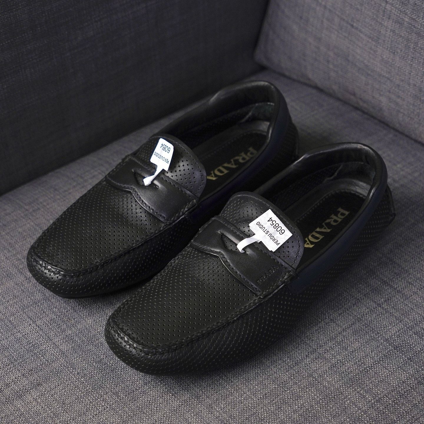 Prada Prada Perforated Leather Slip Ons Size 7.5 Size US 7.5 / EU 40-41 - 1 Thumbnail