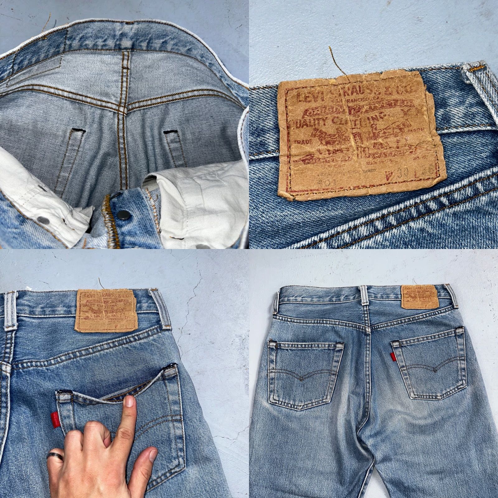 Levi's VINTAGE Levi's 501 Jeans Men's 30x36 Straight Fit 80s Redline Selvedge Light Wash Denim Size US 30 / EU 46 - 8 Thumbnail