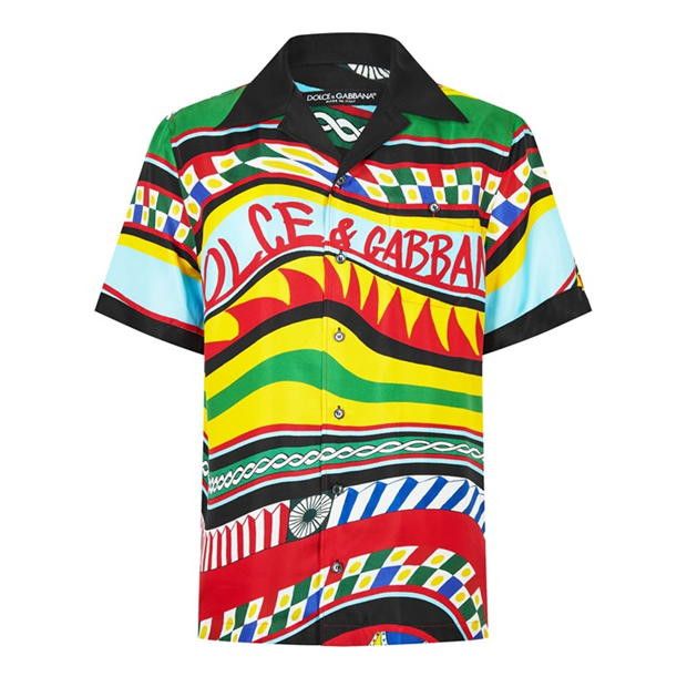 image of Dolce Gabbana O1G2R1Mq0324 Silk Shirts In Multicolor, Men's (Size Medium)