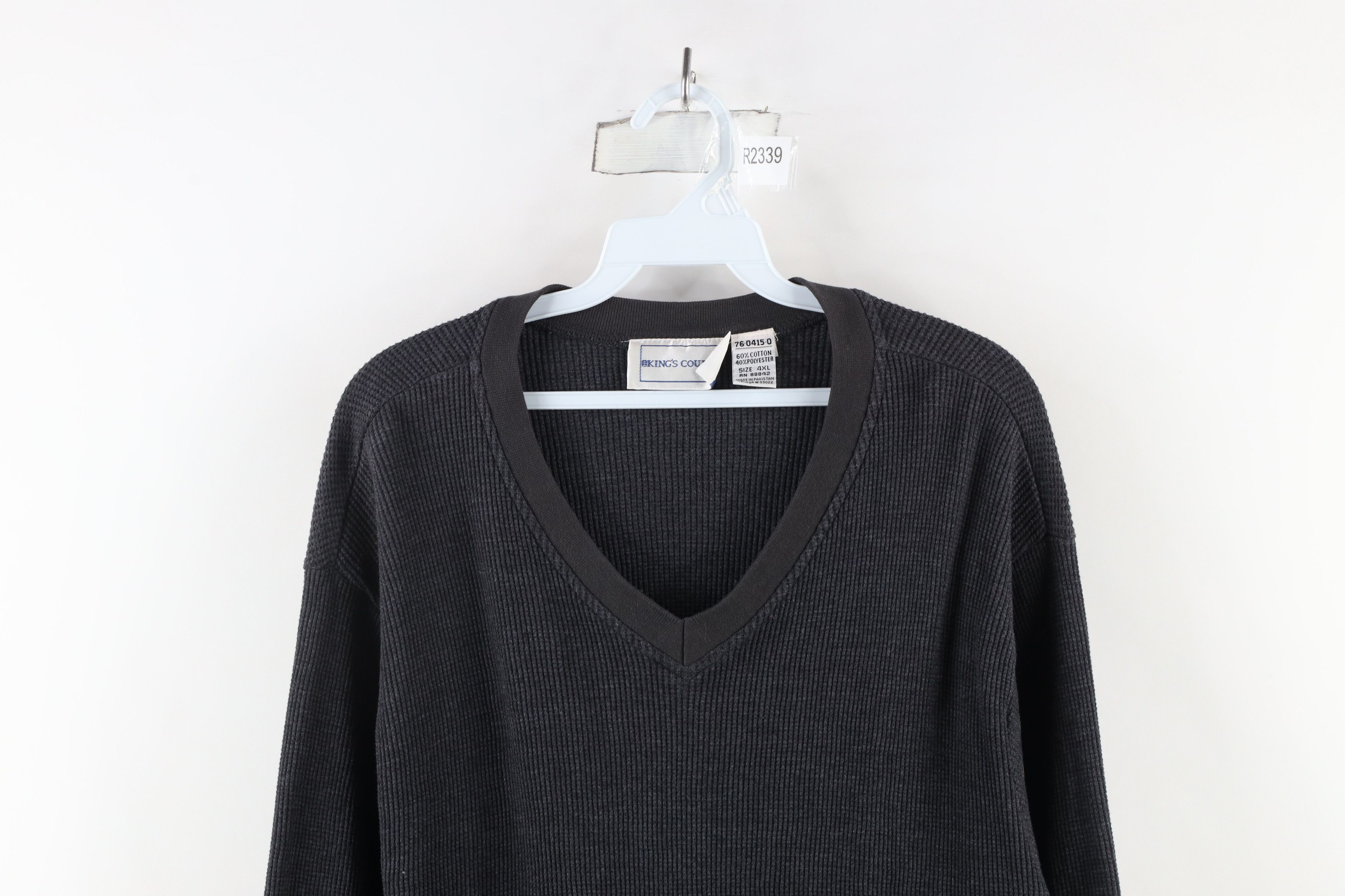Vintage Vintage 90s Streetwear Waffle Knit Long Sleeve T-Shirt Size US XXL / EU 58 / 5 - 2 Thumbnail