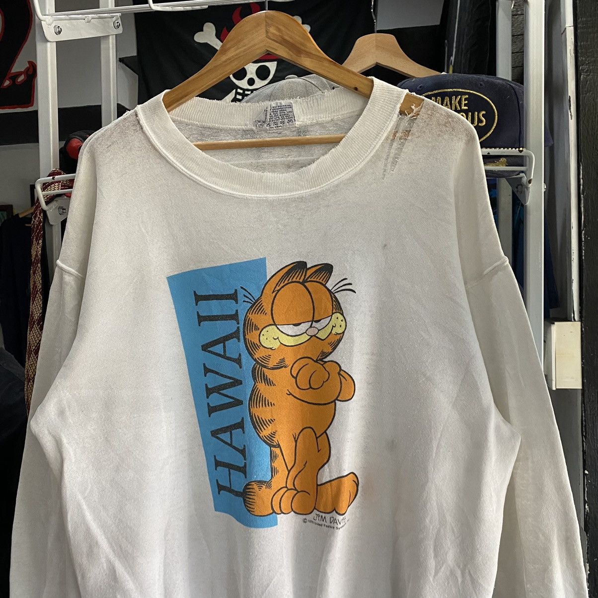 Vintage Garfield Crewneck Sweatshirt 1978 Vintage White Size US L / EU 52-54 / 3 - 3 Thumbnail