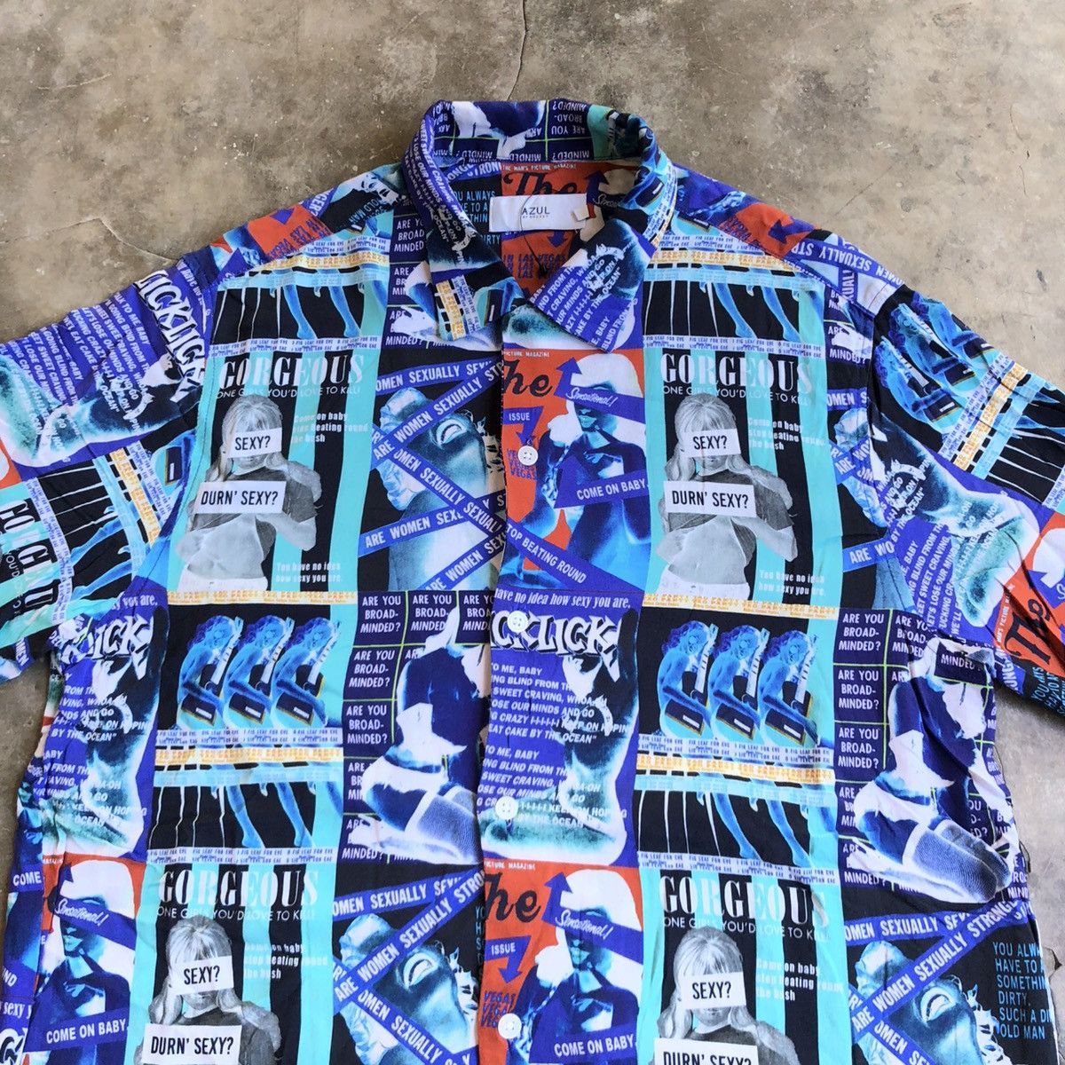 Hysteric Glamour 2000s Azul by Moussy Sexy Girl Aop HG Style Shirt Rayon Size US M / EU 48-50 / 2 - 3 Thumbnail