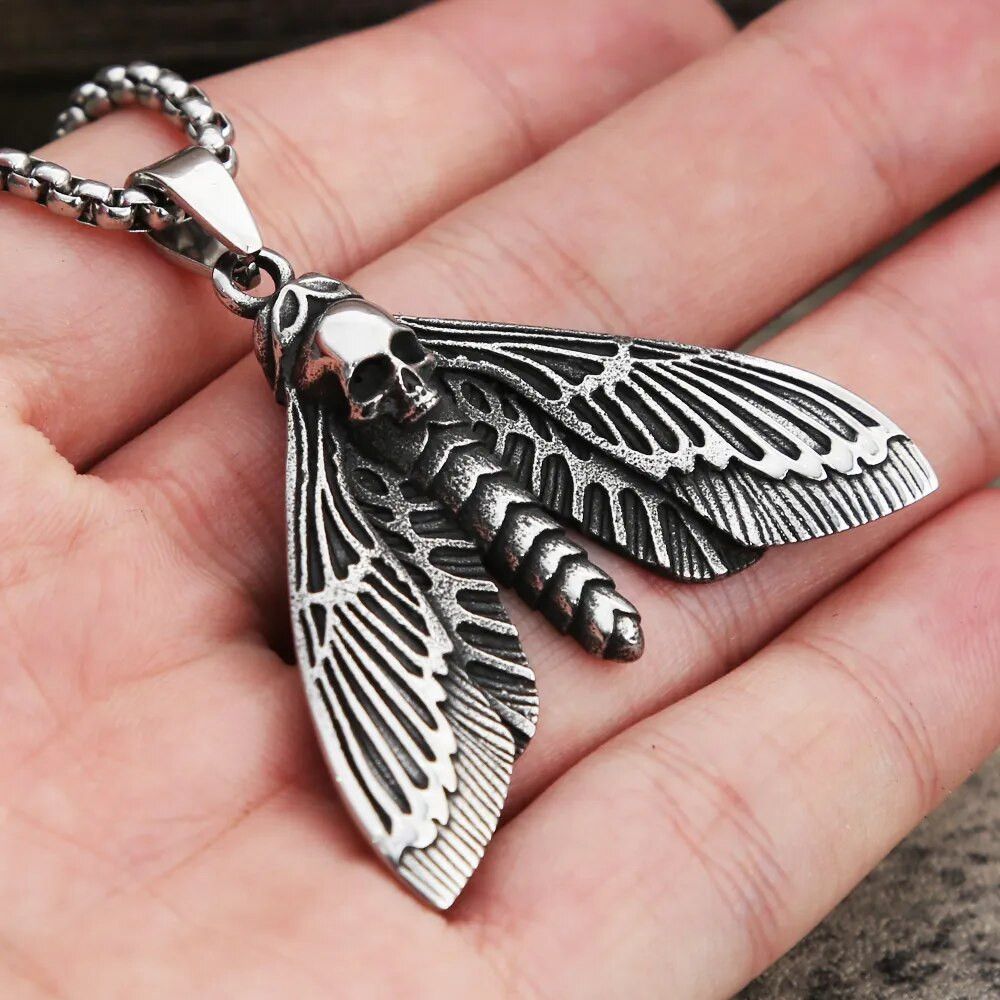 Jewelry Death Moth Butterfly Pendant Necklace Size ONE SIZE - 1 Thumbnail