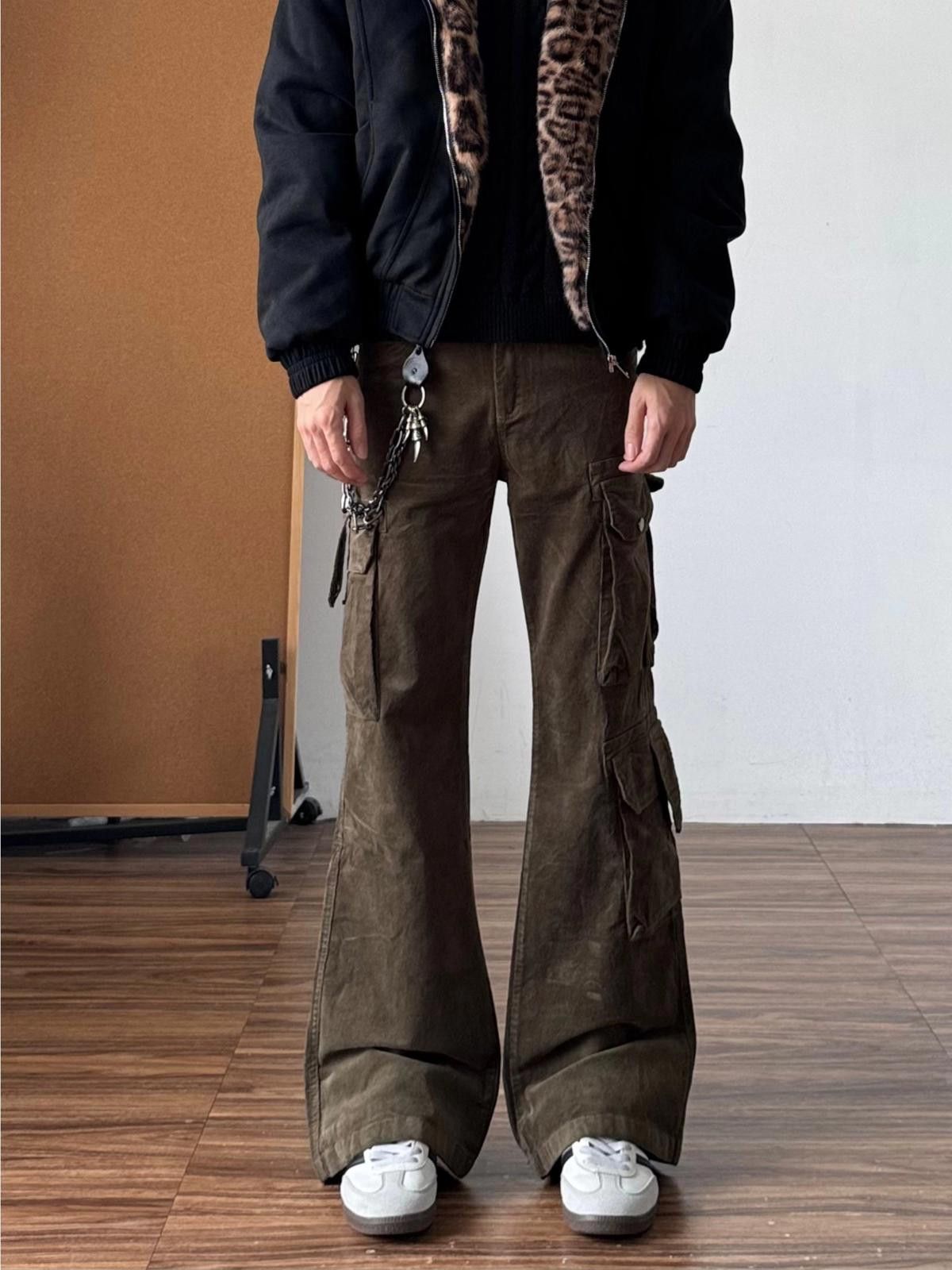 Vintage Corduroy Cargo Flared Pants - Stacked Pants Size US 30 / EU 46 - 2 Thumbnail