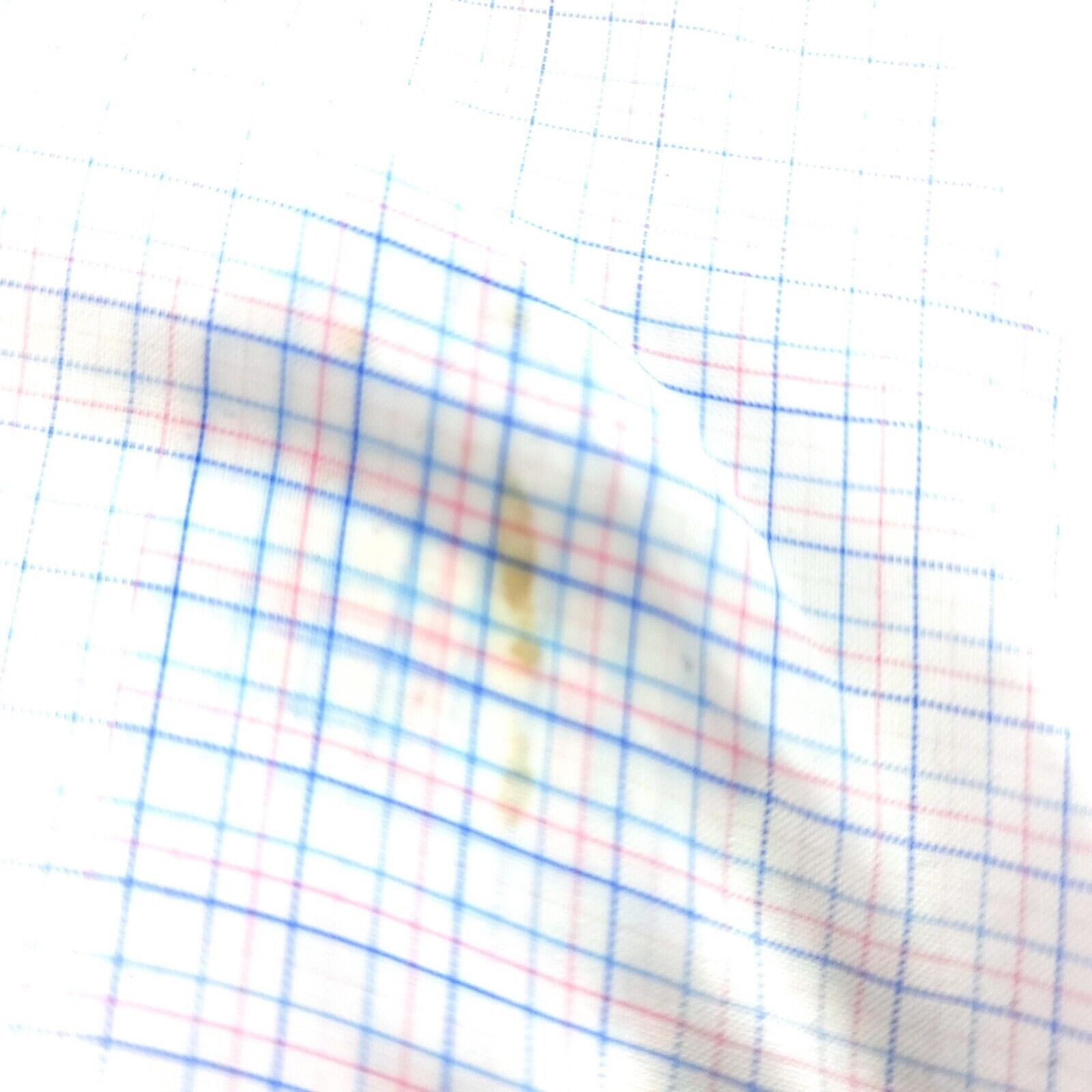 Jos. A. Bank DAMAGED Jos A Bank Traveler 20 35 White Blue Pink Check Pock Size US XXL / EU 58 / 5 - 10 Thumbnail