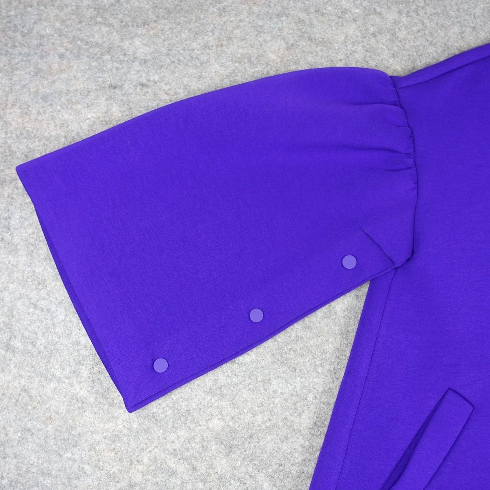 Vintage Psophía Coat Womens XL Purple Knit Snap Front 3/4 Sleeve Mid Length Collared Size XL / US 12-14 / IT 48-50 - 5 Thumbnail