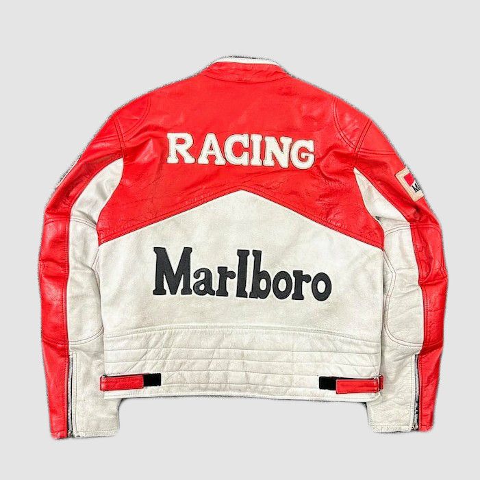 Vintage 💥 MARLBORO 🔥 LEATHER JACKET RARE VINTAGE Size US XL / EU 56 / 4 - 2 Thumbnail