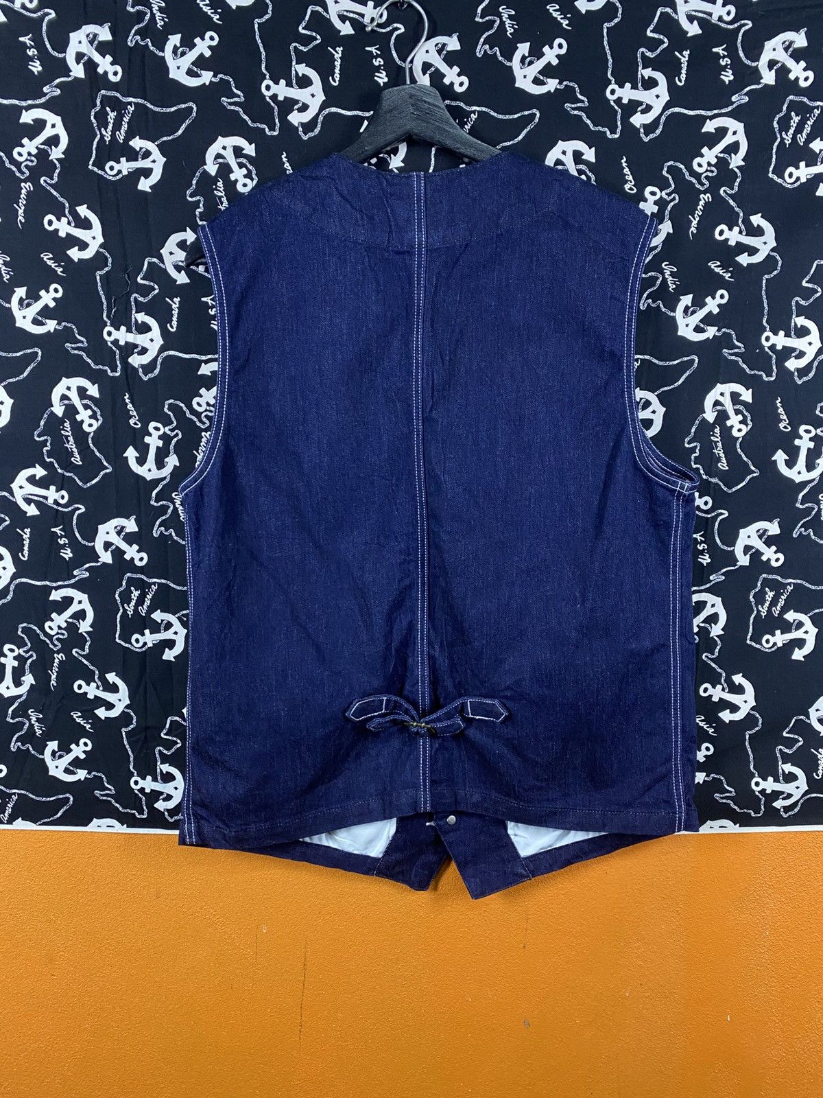 Lee Lee Denim Workwear Vest Indigo Blue Button-Up Utility Vest Size US XL / EU 56 / 4 - 9 Thumbnail