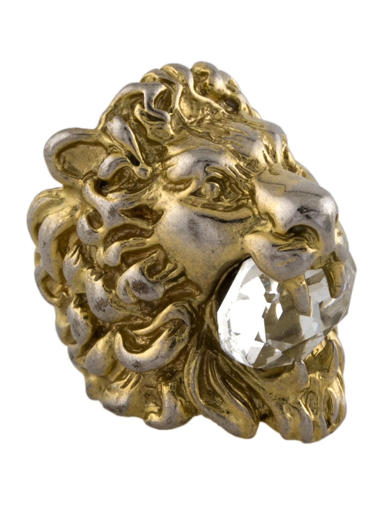 Gucci GUCCI gold tone lion head figure metal ring Size 13 / 6.5 Size ONE SIZE - 1 Thumbnail