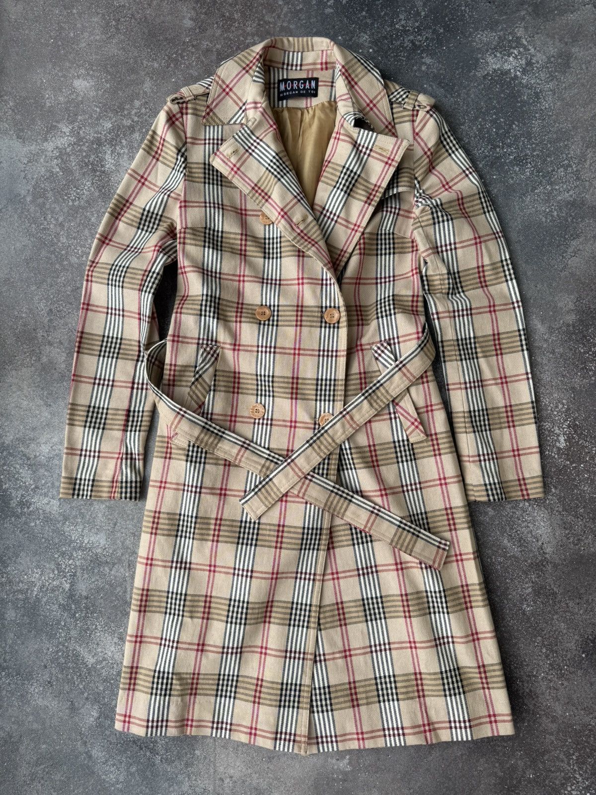 Hysteric Glamour × Vintage Morgan de Toi Vintage Retro Check Trench Coat Size M / US 6-8 / IT 42-44 - 2 Thumbnail