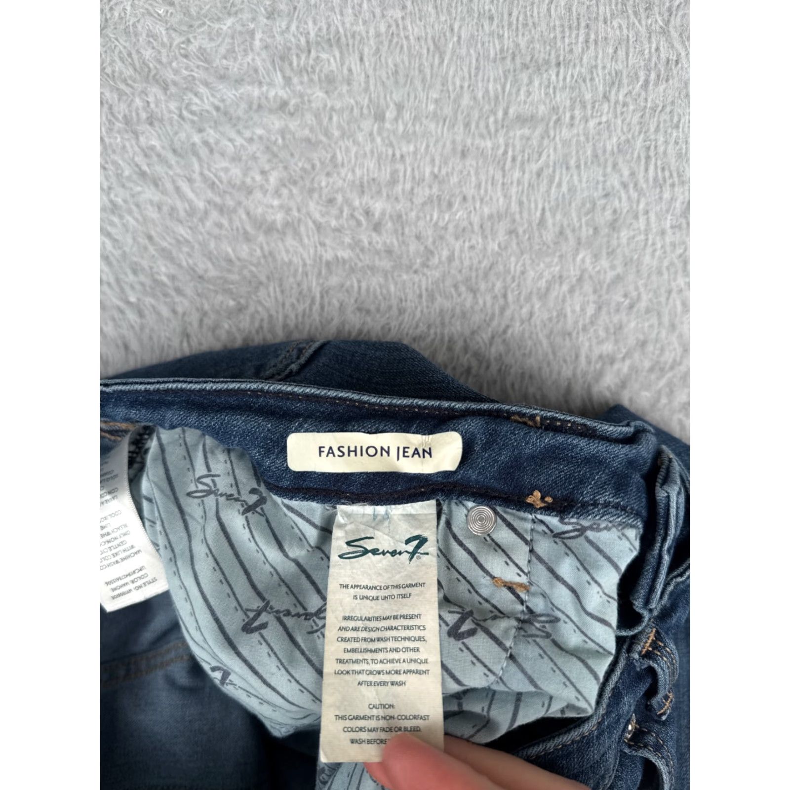 Vintage Seven7 Jeans Women 14 Blue Denim Bootcut High Rise 32x24 Raw Hem Fashion Jean Women Size 36" / US 14 / IT 50 - 7 Thumbnail