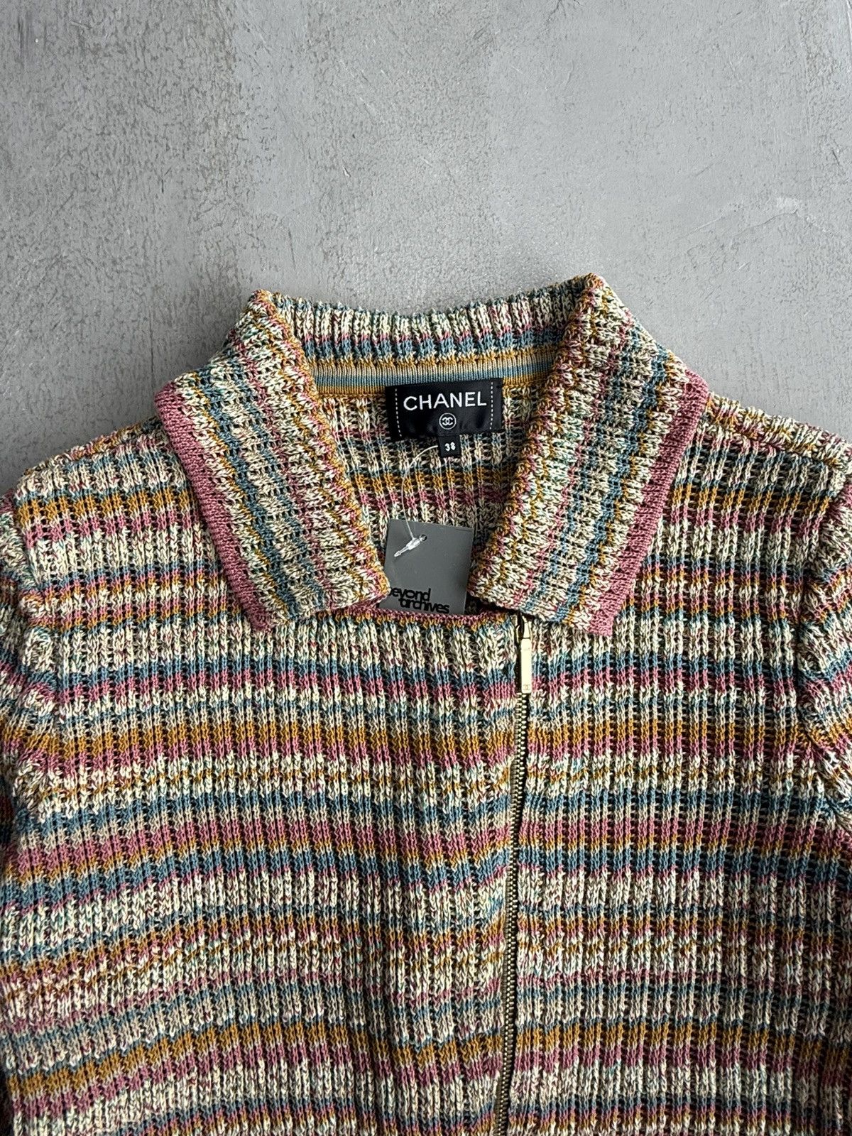 Chanel Chanel - Assymetrical Knit Zip Jacket Size XS / US 0-2 / IT 36-38 - 2 Thumbnail