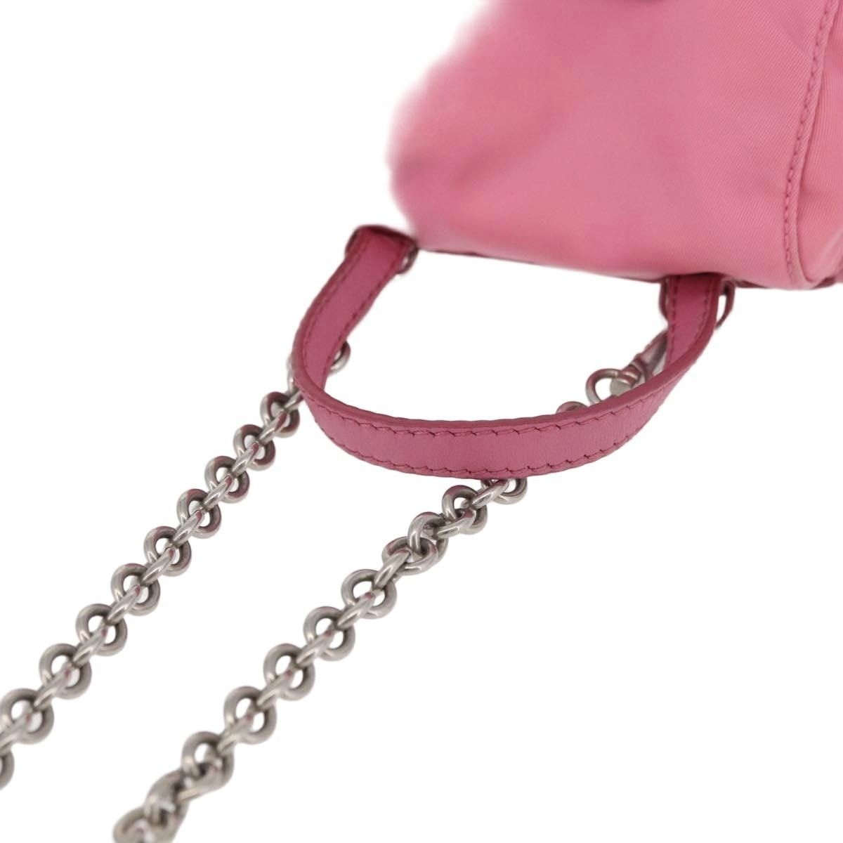 Prada Prada Nylon Chain Shoulder Bag Pink Size ONE SIZE - 7 Thumbnail