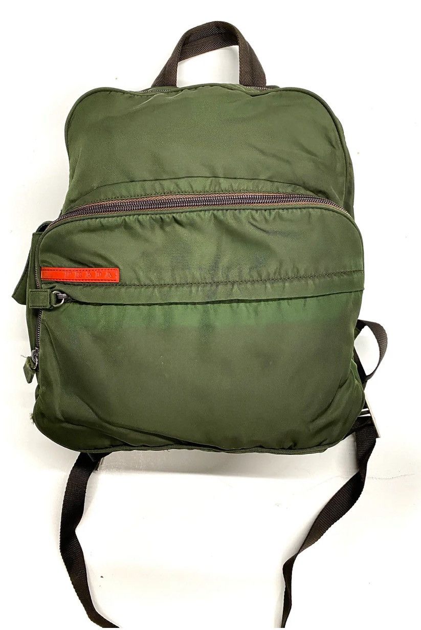 Designer × Prada × Vintage PRADA Vintage Olive Green Backpack Size ONE SIZE - 1 Thumbnail