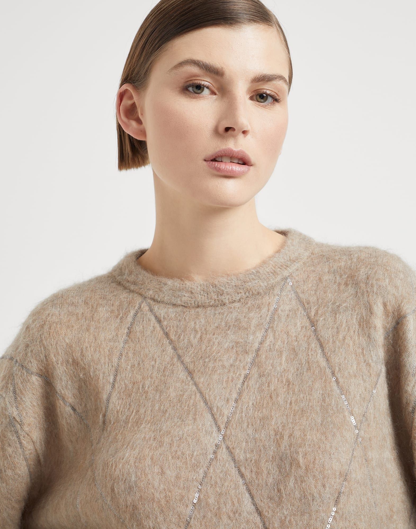 Brunello Cucinelli o1la1rc1a1025 Sweater in Beige Size M / US 6-8 / IT 42-44 - 3 Thumbnail