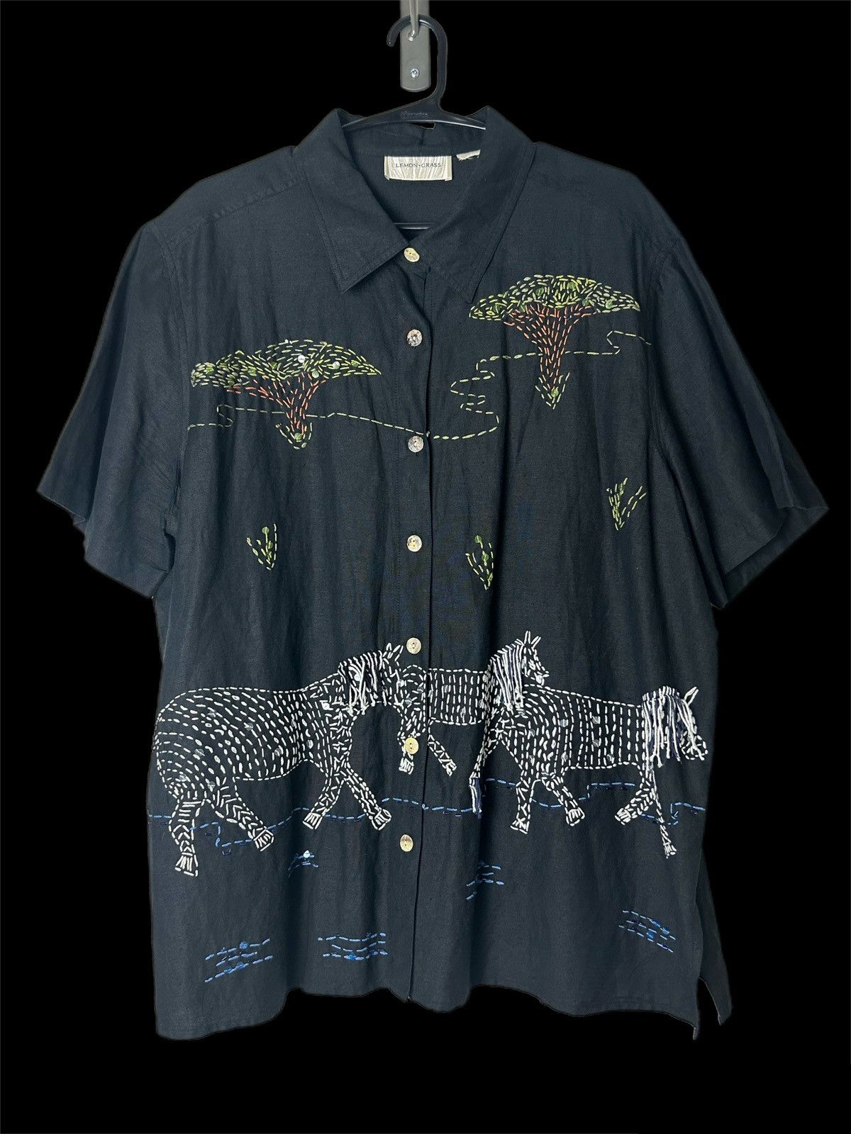 Japanese Brand Lemon Grass Hand Stitched Zebra Shirt Size US L / EU 52-54 / 3 - 1 Thumbnail