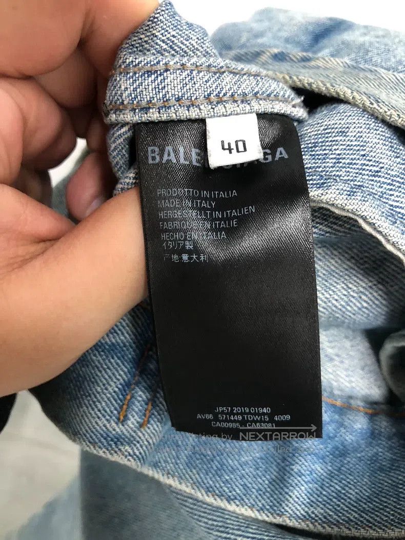 Balenciaga Balenciaga Pattern logo printed collar long-sleeved denim Size US XXS / EU 40 - 4 Thumbnail