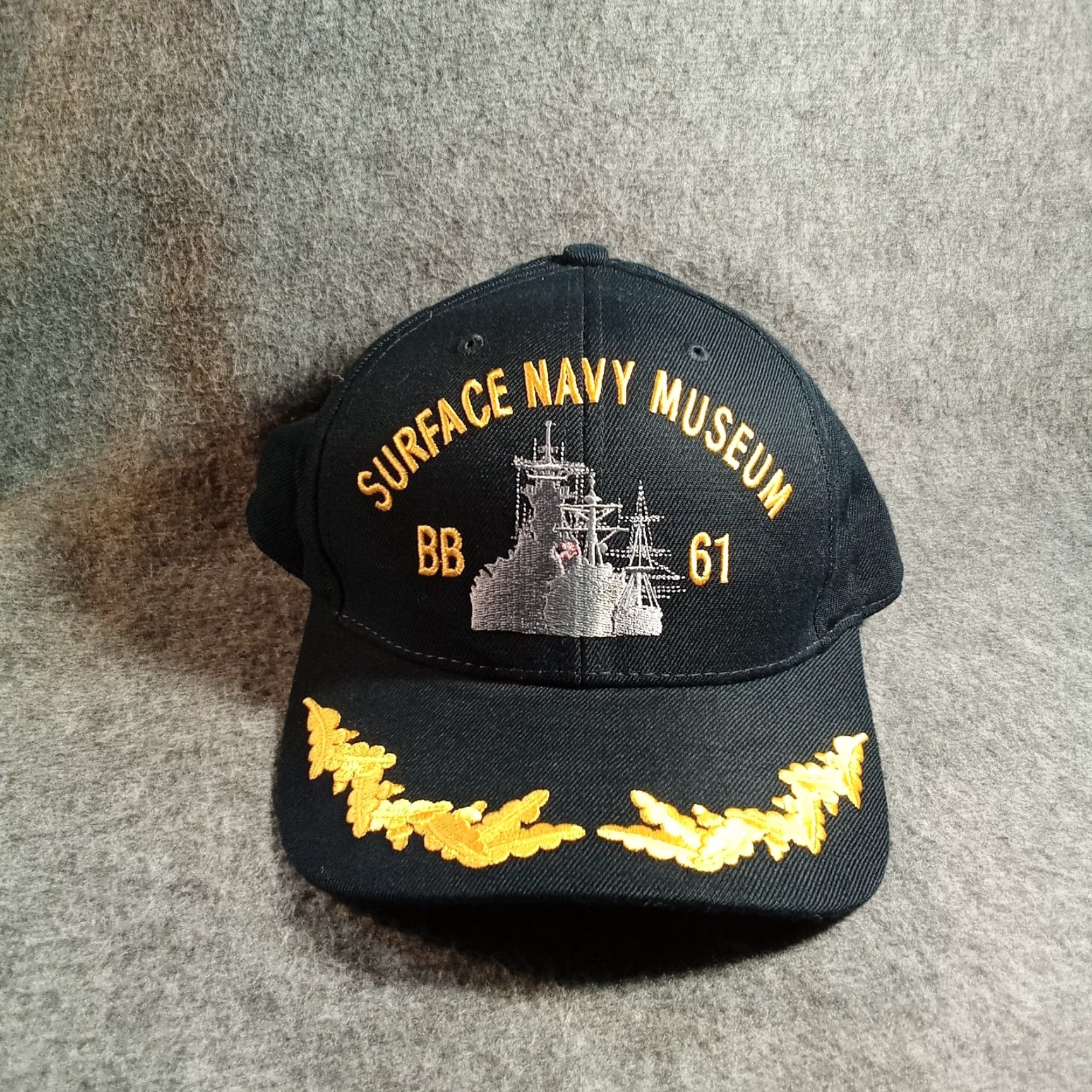 Vintage VINTAGE Surface Navy Museum BB 61 Hat Cap Strap Back Adjustable Men Black USA Battleship Baseball Cap USA Army Classic Marine Size ONE SIZE - 2 Thumbnail